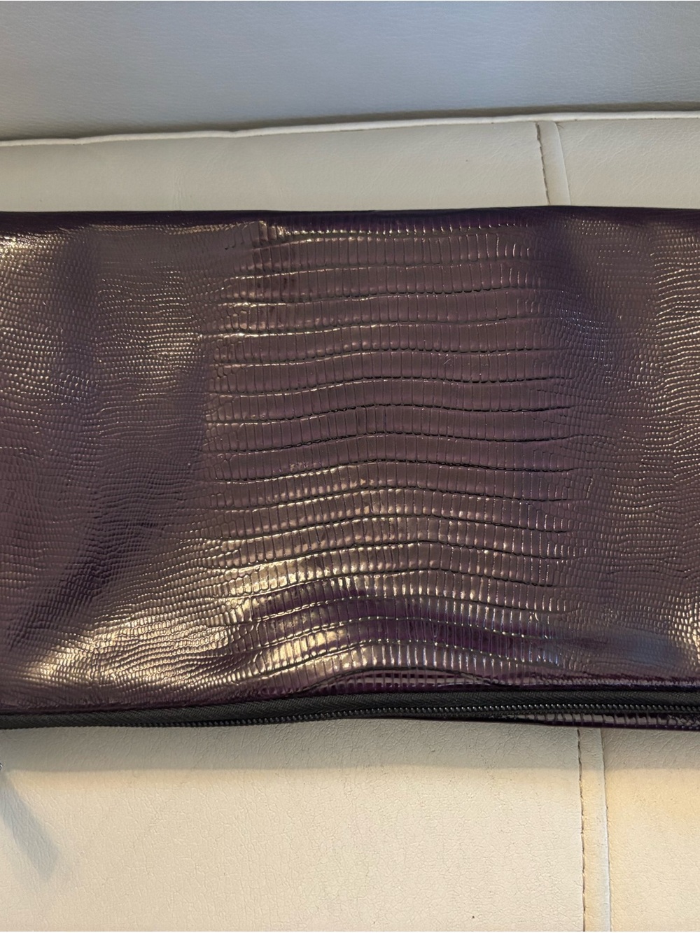 Textured Lizard-Embossed Fold Over Clutch by Nordstrom Eggplant Color
